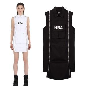 HBA HOOD BY AIR Altitude Shirting Dress Black Cotton Cargo Utility Size XS